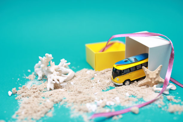 旅游理念，近观小度假标志图片下载