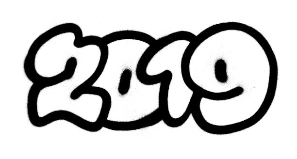 2019年的涂鸦，黑色覆盖白色图片下载