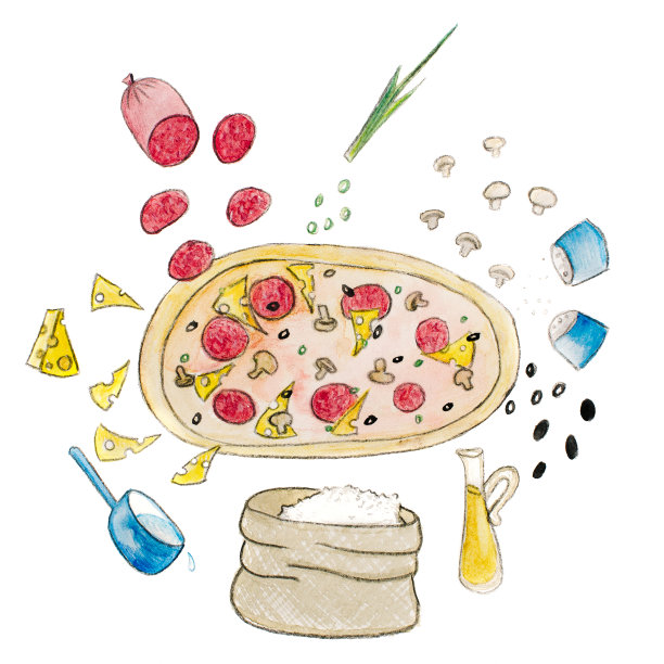 披萨和成分图片下载