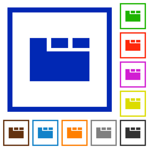 水平选项卡布局活动平面框架图标图片下载