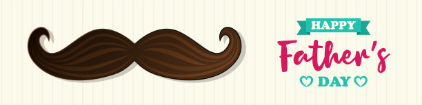全景横幅的概念与胡子和父亲节的问候。向量。图片下载