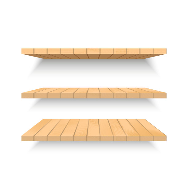 墙上的木架带有柔和的阴影。向量图片下载
