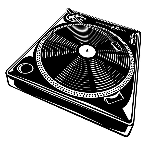 黑白音乐转盘图标图片下载