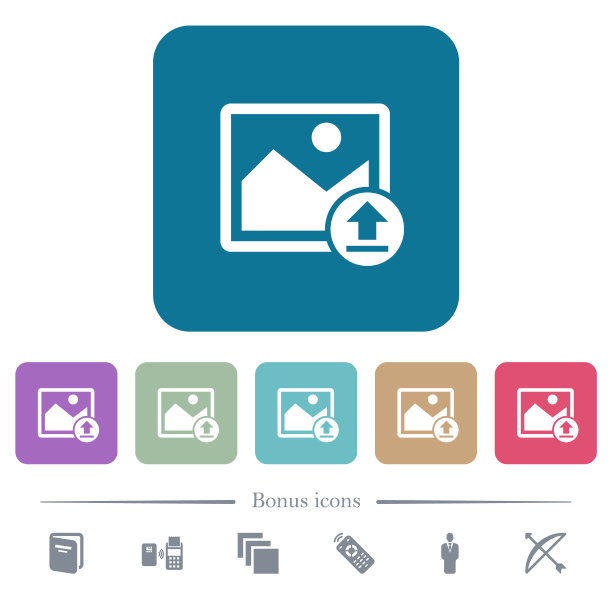 上传图像平面图标的颜色圆形方形背景图片下载