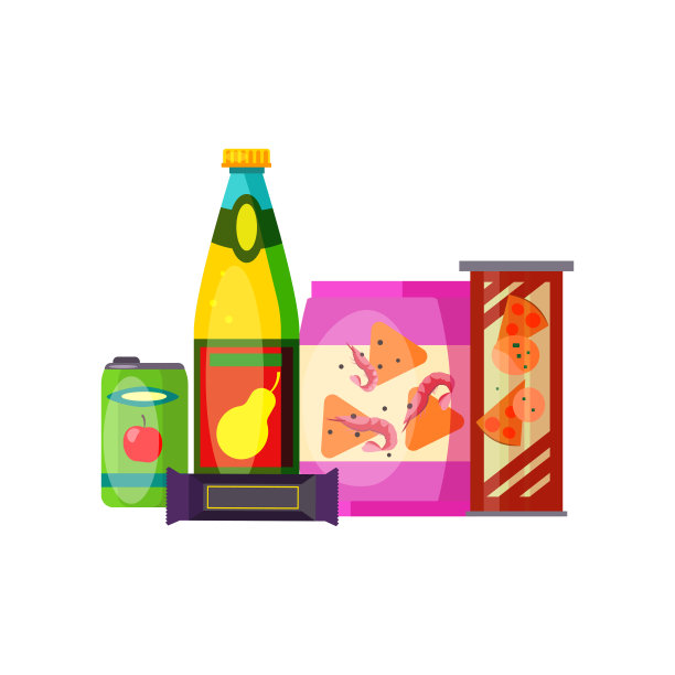 不同口味的薯片和汽水图片下载