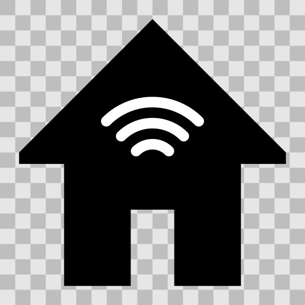家用wifi符号图标-黑色简单，孤立-向量图片下载