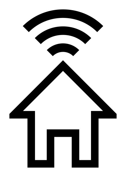家用wifi符号图标-黑色简单轮廓，孤立-向量图片下载