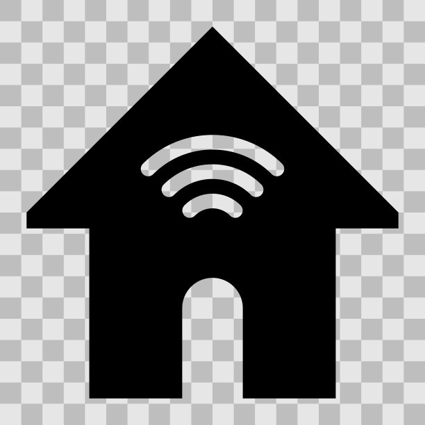 家用wifi符号图标-黑色简单，孤立-向量图片下载