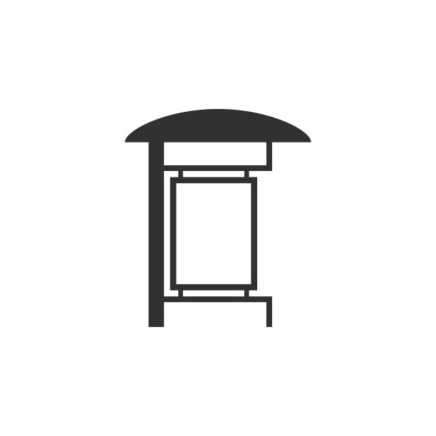 公共交通站点与广告牌和信息的地方。广告牌矢量图标图片下载