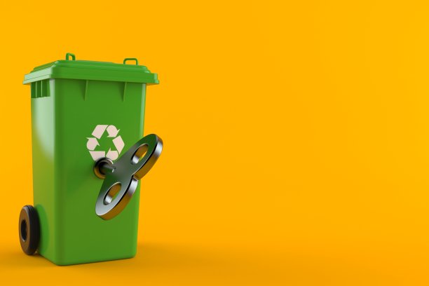 有发条钥匙的垃圾箱图片下载