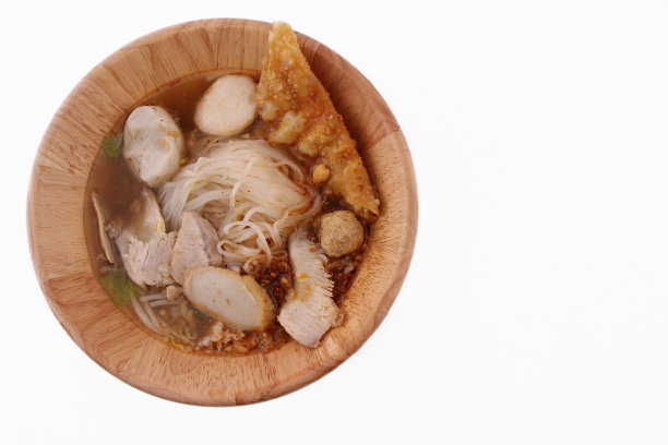 泰国面条在白色的背景。图片下载