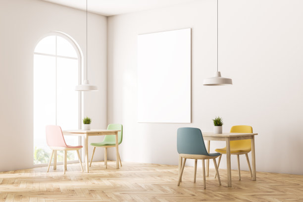 带有海报的拱形咖啡馆角落图片下载