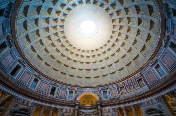 意大利罗马万神殿的圆顶。图片下载