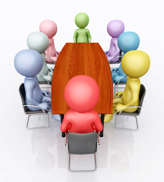 会议桌和3D图形图片下载