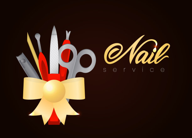 手工刻字配钉工具，颜色为棕金色。向量图片下载