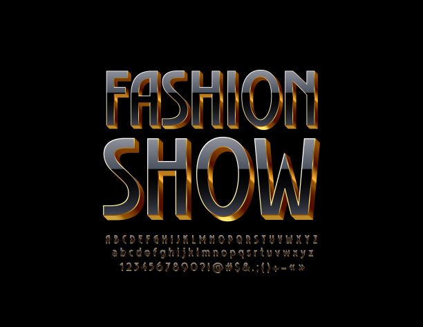 向量奢侈品标识时装秀。3D优雅字母表图片下载