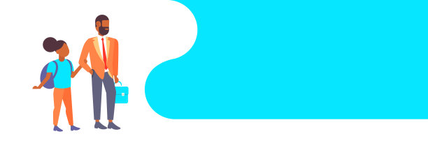 父亲和他的小女儿一起站回学校概念商人与女学生男女字符全长平横旗图片下载