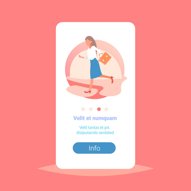 女商人拿着公文包跑去会见优雅的女商人匆忙迟到的概念女上班族性格全长平面复制空间图片下载