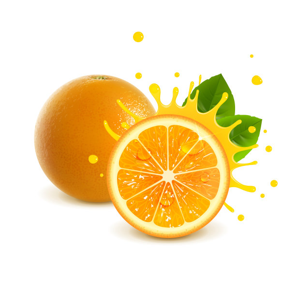 多汁的整个橙子和一半橙子图片下载