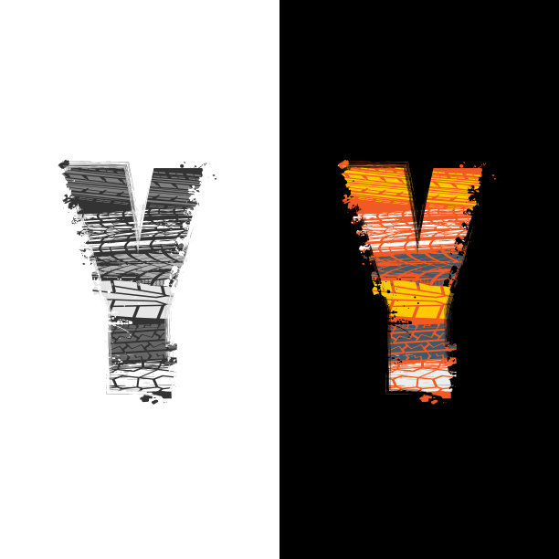 轮胎轨迹字母Y图片下载