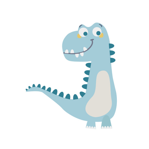 可爱的恐龙绘制为矢量儿童时尚图片下载