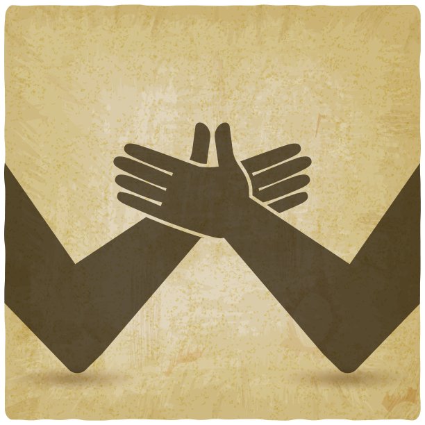 握手。合伙概念vintage背景图片下载