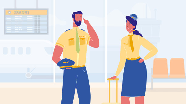 机场航站楼示意图中的机组人员图片下载