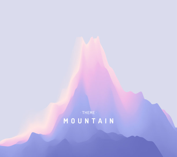 向量背景景观与蓝天和山的剪影。多山地形，用于横幅，传单，书籍封面，海报。图片下载