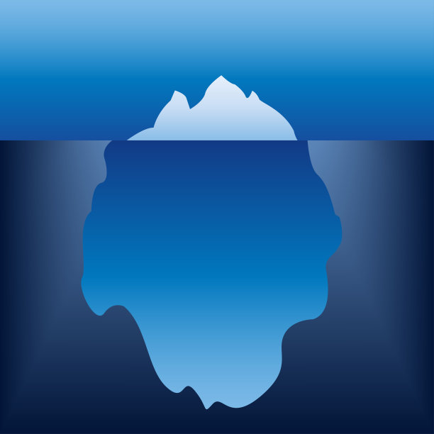 海洋中的冰山。矢量插图。图片下载