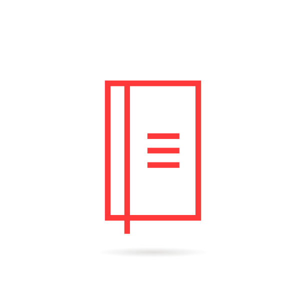 红色简单线性笔记本图标图片下载