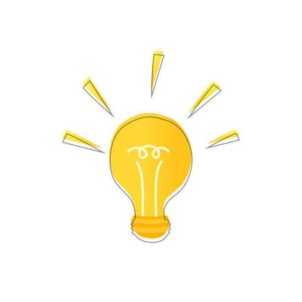 灯泡图标。向量的卡通插图图片下载
