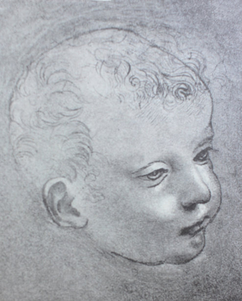 圣巴蒂斯特之子的头达芬奇在一本旧书里图片下载