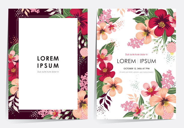 矢量插图的一个美丽的花卉框架设置的春天。图片下载