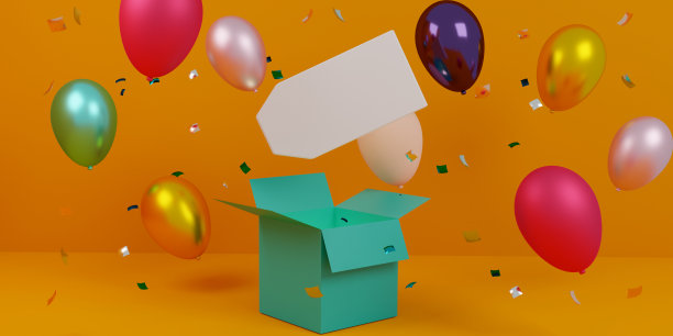 3d插图的销售标签与复制空间和气球图片下载