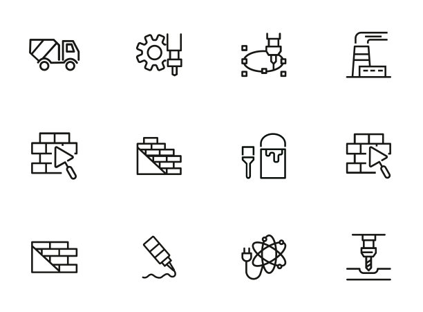 施工工作线图标设置。建筑砖图片下载