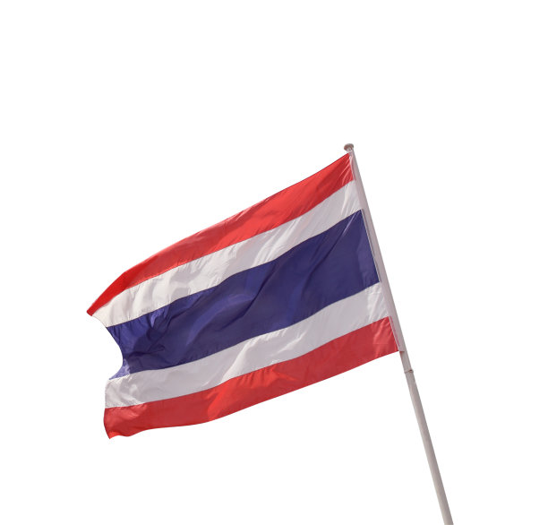 白色背景上的泰国国旗图片下载
