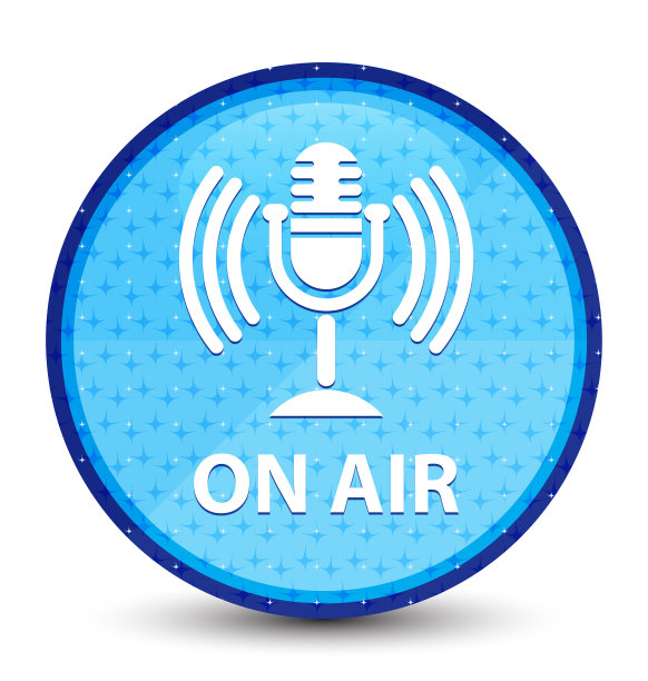 播放时(麦克风图标)星系青色蓝色圆形按钮图片下载