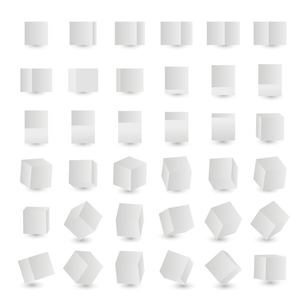 在不同的位置设置立方体。3 d。矢量图图片下载