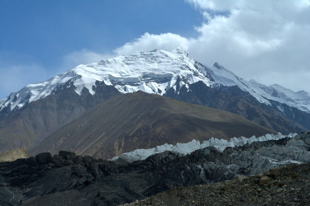 巴基斯坦星峡尔6100米的Yazghil Sar峰图片下载