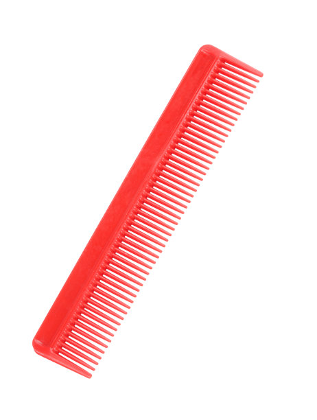 红色的梳子孤立图片下载