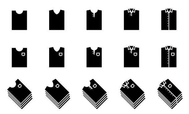 折叠的衬衫和t恤图标。最小的风格。图片下载