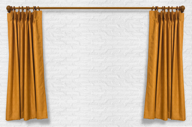 窗帘在墙壁上图片下载