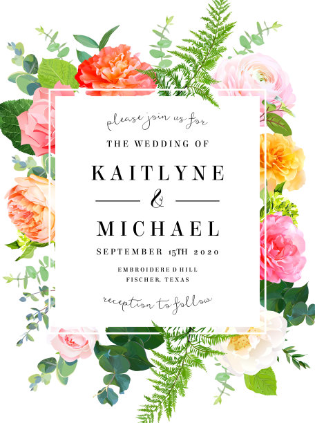 植物向量设计方形垂直框架图片下载