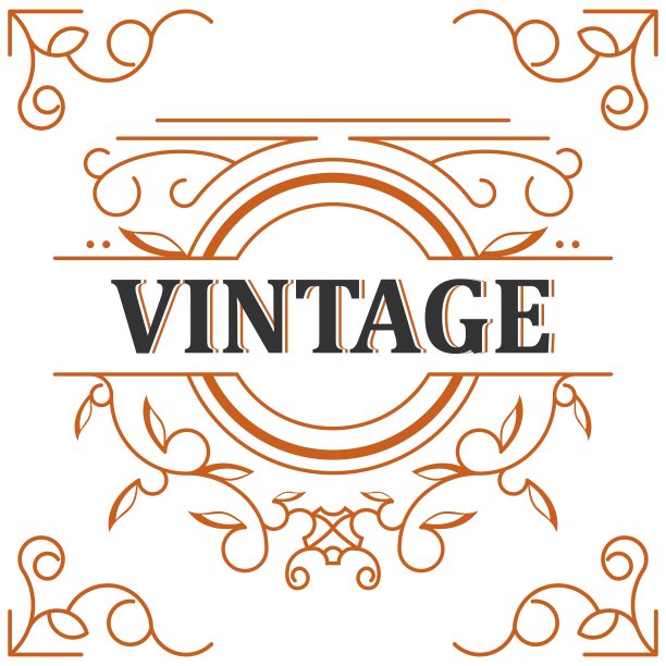 复古标签框装饰复古风格图片下载