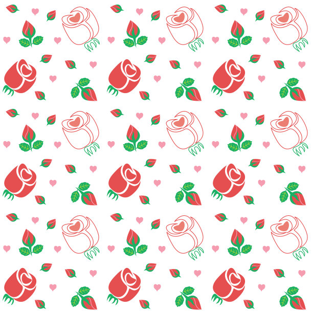 红玫瑰无缝图案图片下载