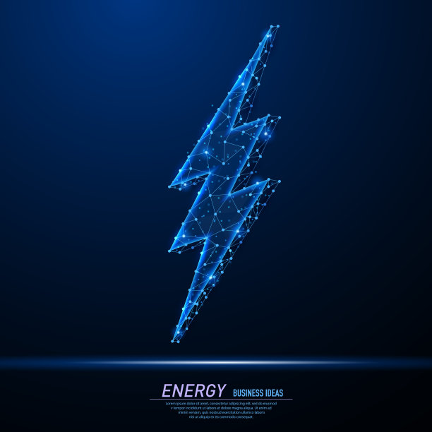 抽象多边形光的闪电符号。图片下载