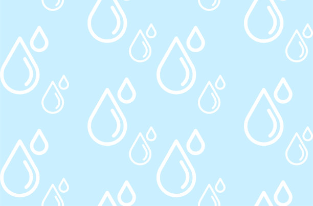 向量无缝蓝色模式与白色水滴。雨/哭背景。图片下载