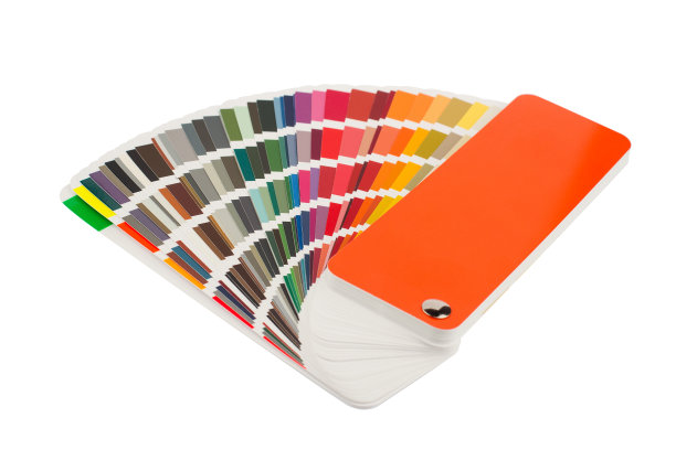 多色彩色纸张取样器隔离在白色上图片下载