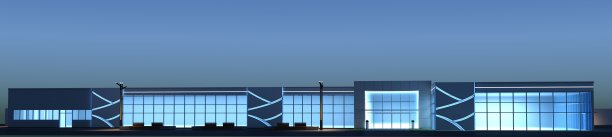 室外商场夜间3d渲染，室外可视化，3d插图图片下载