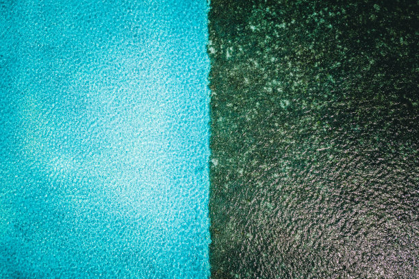 无人机拍摄-海藻与马尔代夫美丽的海水相遇图片下载